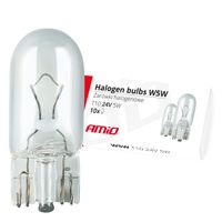 Żarówki halogenowe W5W T10 5W W2.1x9.5d 24V 10 szt. (E8) - AMIO AMI01002