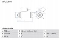 Rozrusznik audi q7 3.0 tdi 10- - BOSCH 0 986 024 050 — zdjęcie 2