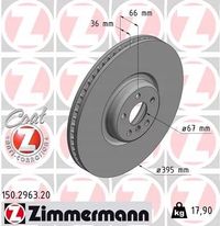 Tarcza hamulcowy prawa - ZIMMERMANN 150.2963.20 — zdjęcie 2