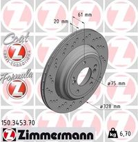 Tarcza hamulcowy lewa - ZIMMERMANN 150.3453.70 — zdjęcie 2
