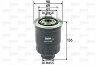 Filtr paliwa montero 2.8 d 11/1993->2/1998 - VALEO 587716