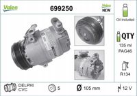 Sprężarka Klimatyzacji Opel Zafira - VALEO 699250 — zdjęcie 2