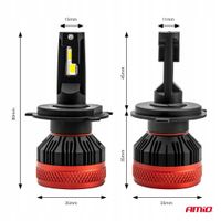 Żarówki samochodowe LED seria X3 H4/H19 6500K Canbus - AMIO AMI02979 — zdjęcie 3