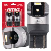 Żarówki LED FULL CANBUS PRO W21/5W 2x1860 SMD białe 12V 24V - AMIO AMI03601