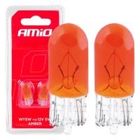 Żarówki halogenowe T10 W5W W2.1x9.5d 12V 2szt. blister - AMIO 03347