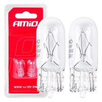 Żarówki halogenowe T10 W5W W2.1x9.5d 12V 2szt. blister - AMIO 03346