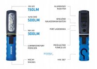 Latarka led 5w+4x1w 300+500lm - BOSMA LED7084 — zdjęcie 2