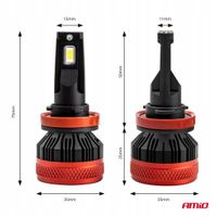Żarówki samochodowe LED seria X3 H8 H9 H11 H16 6500K Canbus - AMIO AMI02981 — zdjęcie 3