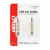 Żarówki LED STANDARD 3014 18SMD Festoon C5W C10W C3W 41mm White 12V - AMIO AMI01092 — zdjęcie 3