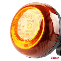 Lampa ostrzegawcza błyskowa mini kogut 18 LED R65 R10 12V 24V W21p - AMIO AMI02922 — zdjęcie 2