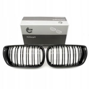 Grill bmw podwójna listwa, czarny połysk, bmw 3 e46 facelift - SKV 66SKV081