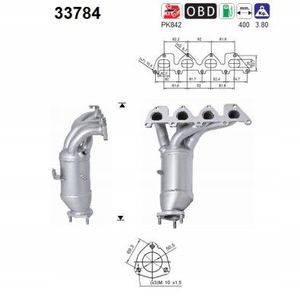 Katalizator vw golf v seat/skoda 1,4 16v euro 4 - AS 33784