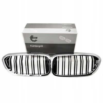 Grill bmw podwójna listwa, czarny chrom, bmw 5 g30 - SKV 66SKV196