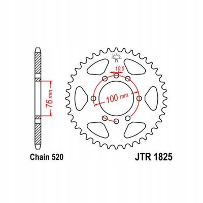 ZĘbatka napędowyĘdzana tyŁ moto. stalowa - JT SPROCKET JTR1825.37