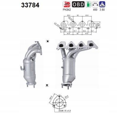 Katalizator vw golf v seat/skoda 1,4 16v euro 4 - AS 33784