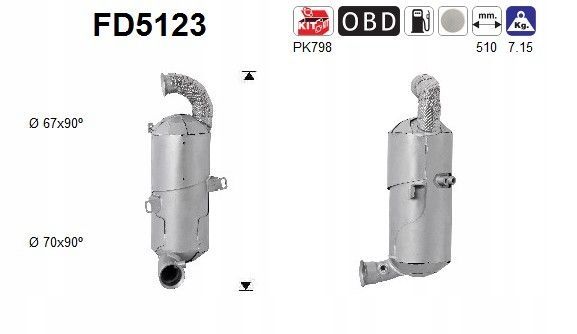 Filtr cząstek stałych dpf citroen 1,4hdi euro 5 - AS FD5123