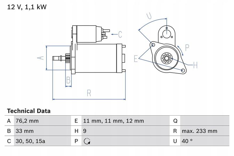 Rozrusznik vw 1,4-2,0 golf 82- - BOSCH 0 986 018 200