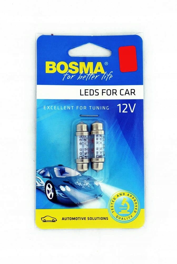 Led 12v 4xled sv8,5 10x36mm czerwona - BOSMA LED2854