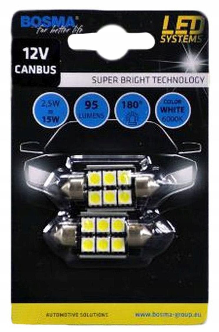Led 12v sv8,5 15x36 6xsmd biala canbus - BOSMA LED3796