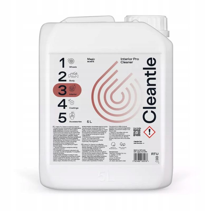 Cleantle interior pro cleaner 5l - CLEANTECH CTL-IPC5L