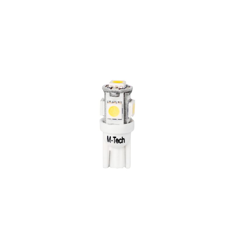 Zarowka led 12v w5w 1.2w biala 5xsmd5050 - M-TECH MTELB054W