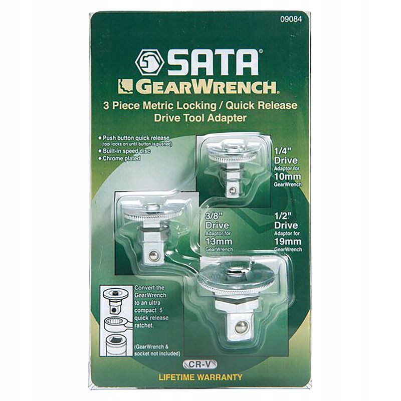 Zestaw 3 adapterow do kluczy z grzechotk - SATA SAT09084