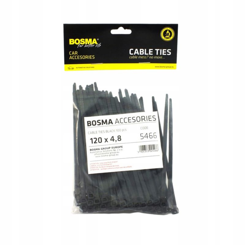 Opaska kabl.czarna 120 x 4,8 - BOSMA LED5466