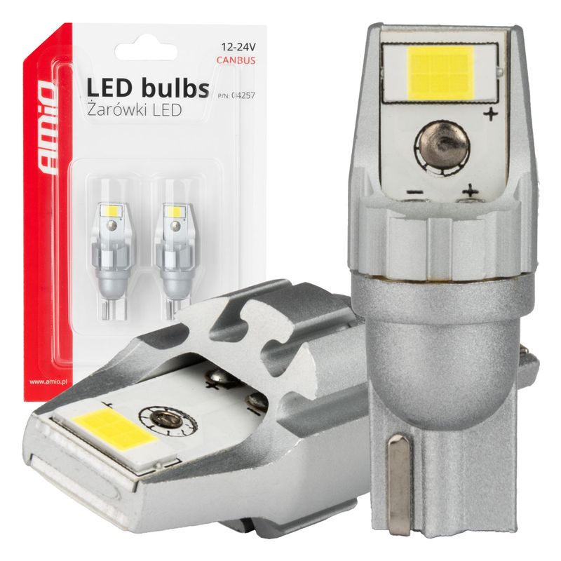 Żarówki LED CANBUS T15 W16W 2SMD 3570 White 12V 24V - AMIO AMI04257