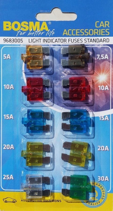 Zestaw bezpieczników płaski uni LED - BOSMA LED2638
