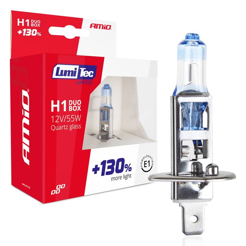 Żarówki halogenowe H1 12V 55W LumiTec LIMITED +130% DUO - AMIO AMI01404