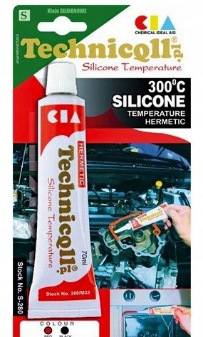 Silikon wysokotemperatur. czerwony 70ml - TECHNICQLL TCHS-280