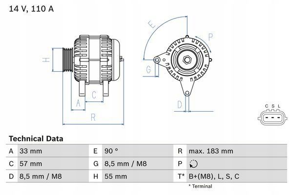 Alternator - BOSCH 0 986 082 730