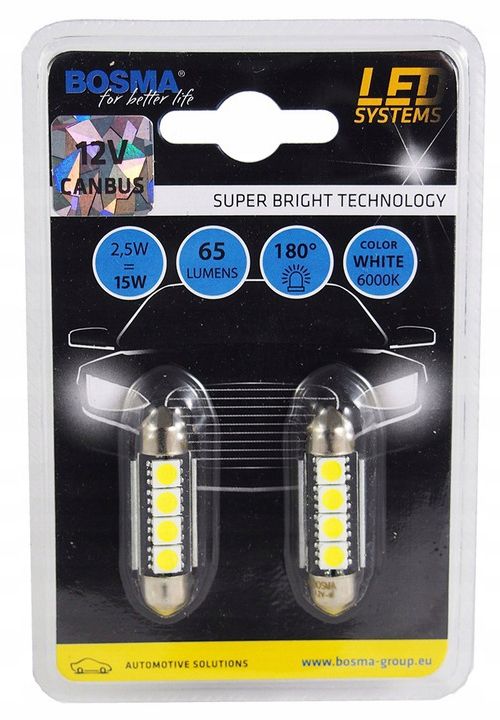 Led 12v sv8,5 12x36 3xsmd biala canbus - BOSMA LED3741