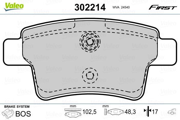 Klocki hamulcowe First - VALEO 302214