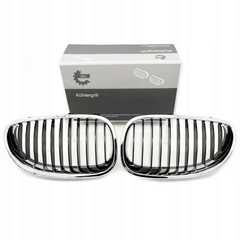 Grill bmw pojedyncza listwa, czarny chrom, bmw 5 e60 - SKV 66SKV169