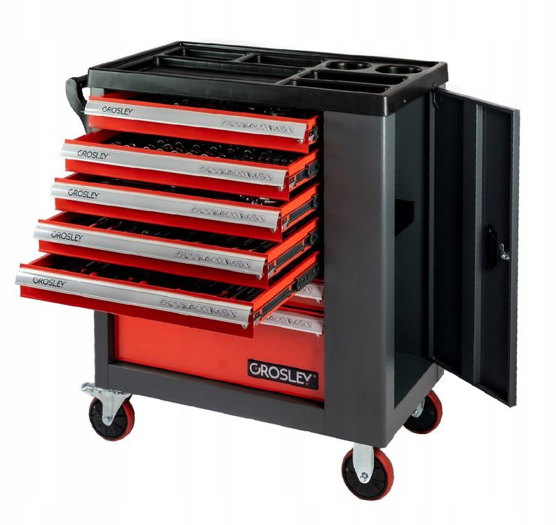 Wozek warsztatowy 7 szuflad 257 narzedzi - GROSLEY GR49002