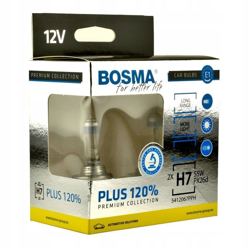 Zar.12v h7 55w +150% 2szt - BOSMA LED5462