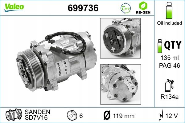 Kompresor klimatyzacji - VALEO VAL699736