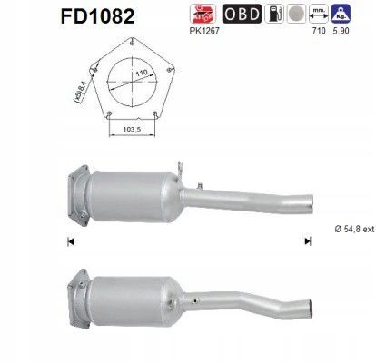 Filtr cząstek stałych dpf vw sharan 2,0tdi euro 4 - AS FD1082