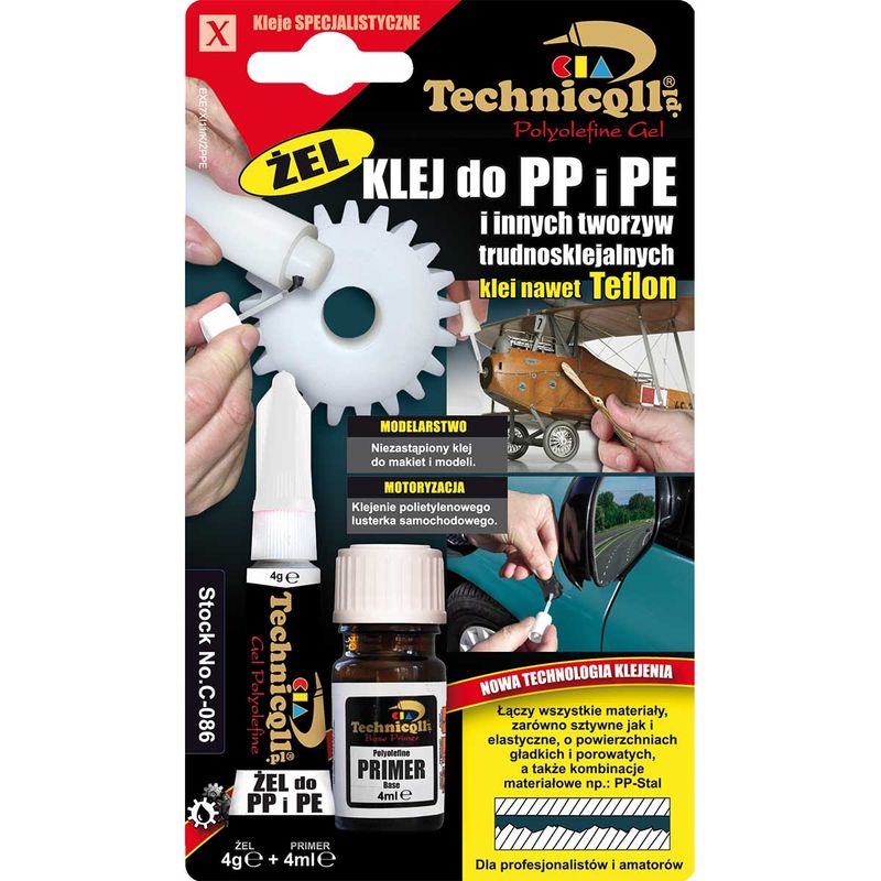 Klej do pp i pe zel 4g+4ml - TECHNICQLL TCHC-086