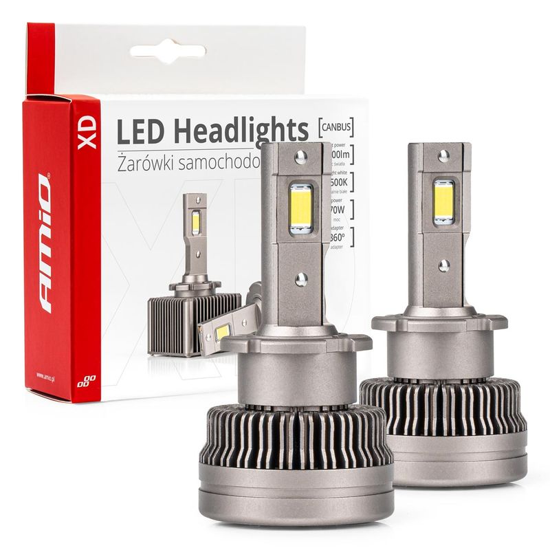Żarówki żarniki LED AMiO seria XD D2S D2R 6500K Canbus - AMIO AMI03311