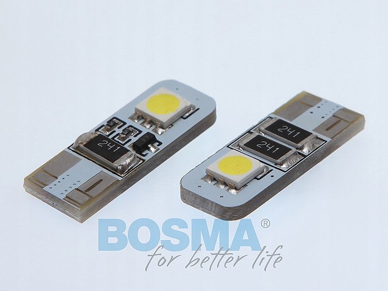 Led 12v t10 2xsmd biala canbus - BOSMA LED4090