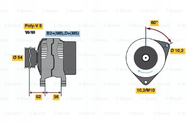 Alternator - BOSCH 0 986 047 280