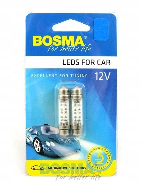 Led 12v 6xled sv8,5 10x42mm niebieska - BOSMA LED2922