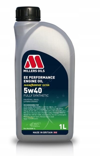 Millers ee performance 5w40 1l a3/b4 - MILLERS OILS 8208-1