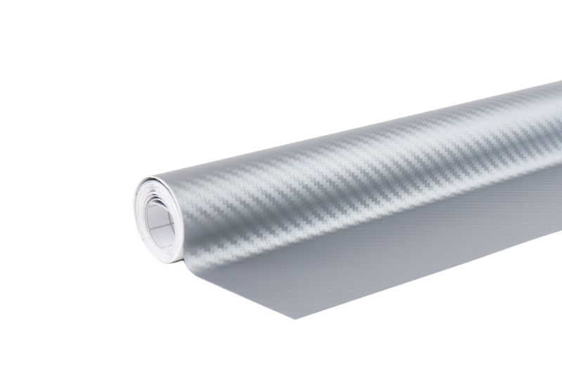 Folia karbonowa carbon 3d srebrna 30cm x - AMIO AMI02600