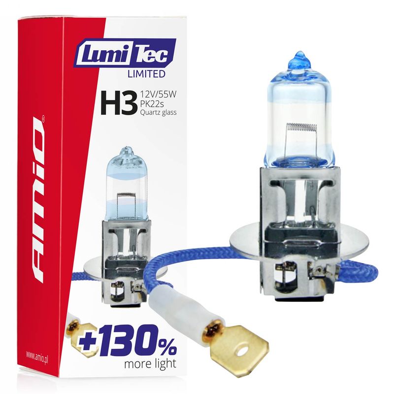 Żarówka halogenowa H3 12V 55W LumiTec LIMITED +130% - AMIO AMI02131