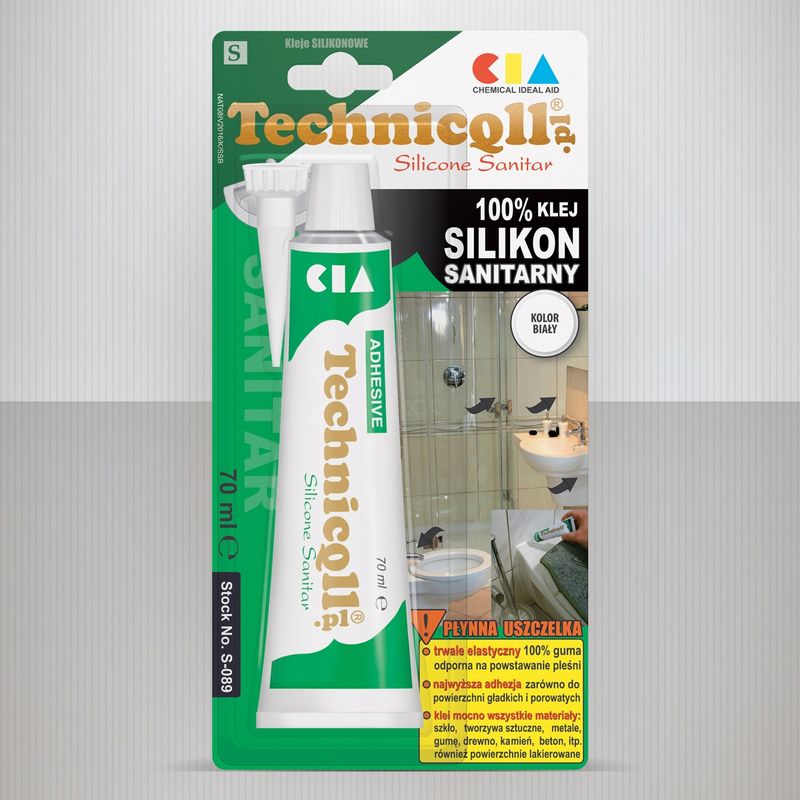 Silikon sanitarny biały 70ml - TECHNICQLL TCHS-089
