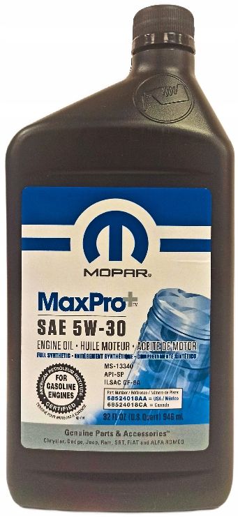 Olej mopar 5w-30 api sn plus 0,946l OLEMOP68524018AA