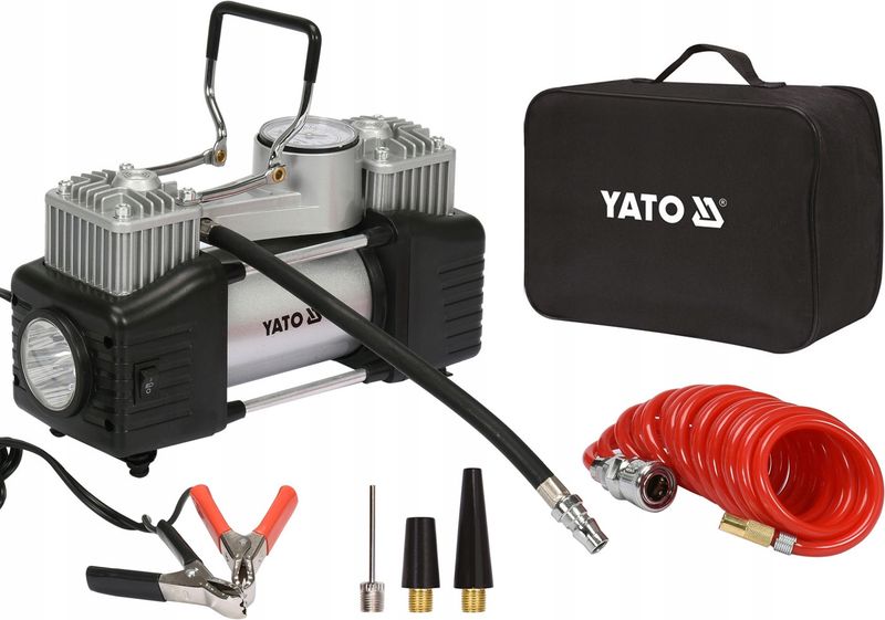 Kompresor Samochodowy z Lampą LED 250W - YATO YATYT-73462